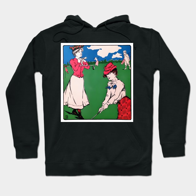 Vintage 1901 Golf Print Hoodie by ArtShare